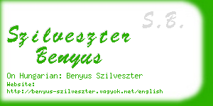 szilveszter benyus business card